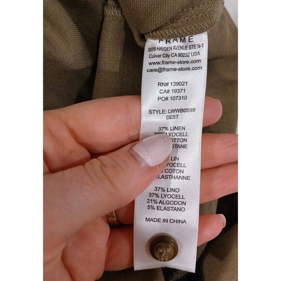 Frame Denim Khaki Button-Up Romper - Picture 10 of 12